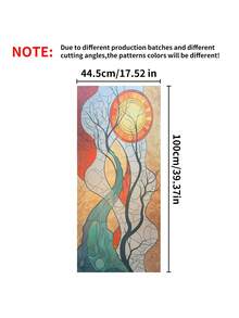1 unidade de película estática colorida para janela com paisagem de árvore ao pôr do sol, 44,5 x 100 cm (17,5 x 39,4 polegadas), removível sem cola, adesivo decorativo para janela com proteção UV e privacidade, ideal para cozinha, sala de estar, quarto, banheiro e decoração de casa. - Multicolorido - Ver 13