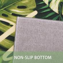 1pc Indoor/Outdoor Doormat, Tropical Turtle Shell Bamboo Palm Leaf Welcome Mat, 32"X20" Non-Slip Absorbent Entryway Rug, TPR Non-Slip Bottom, Low Profile, Washable, Dust-Proof, Suitable For Home, Corridor, Kitchen, Living Room, Stylish Decor Carpet - Green - View 4