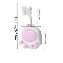 1个创意猫爪造型淋浴喷头支架，无需钻孔即可调节角度的淋浴支架，多角度淋浴喷头支架配件 - 貓爪款支架 - 查看 6