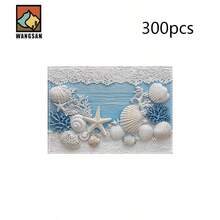 Fresh Ocean Shell Rectangular Placemats, Healing And Romantic With A Coastal Vacation Vibe, Are Available In 1PC, 2Pcs, 4Pcs, 6Pcs, 8Pcs And 300Pcs Packs, Measuring 18*11.81 Inches (45*30 Cm). Made Of 100% Polyester Fabric, They Are Machine-Washable, Hand-Washable Or Dry-Cleanable. - Multicolor - View 14