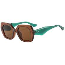 1 Pair New Women's Large Frame Plastic Fashion Glasses, Suitable For Daily Wear, Summer Beach Vacation, Outdoor Activities, Travel, Leopard Print Tortoiseshell Bohemian Style Extra-Large Square Frame, Suitable For Vacation, Beach, Travel - Green - View 6