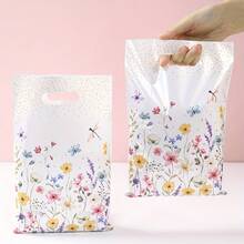 10/25/50 Pieces, Wildflower-Themed Gift Bags, Cute Small Handbags With Leaf And Floral Designs, Small Gift Wrapping Bags, Birthday Party Gift Bags, Small Handbags For Spring And Summer Parties, Mother's Day, Weddings, Baby Showers, And Tea Parties - 50 Items - View 6