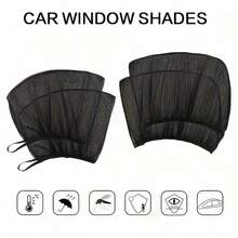 Set de 4 piezas Parasol y red antimosquitos para coche, protección de malla transpirable para ventanas delanteras y traseras, fácil instalación, parasol para coche, red antiinsectos, parasol, cortina de tienda de campaña, apto para coche y camping, parasol de ventana de coche, red antimosquitos para coche, red antimosquitos de ventana de coche, red antiinsectos y de privacidad para coche, parasol de ventana de coche, aislamiento térmico y protección solar - multicolor - Ver 3