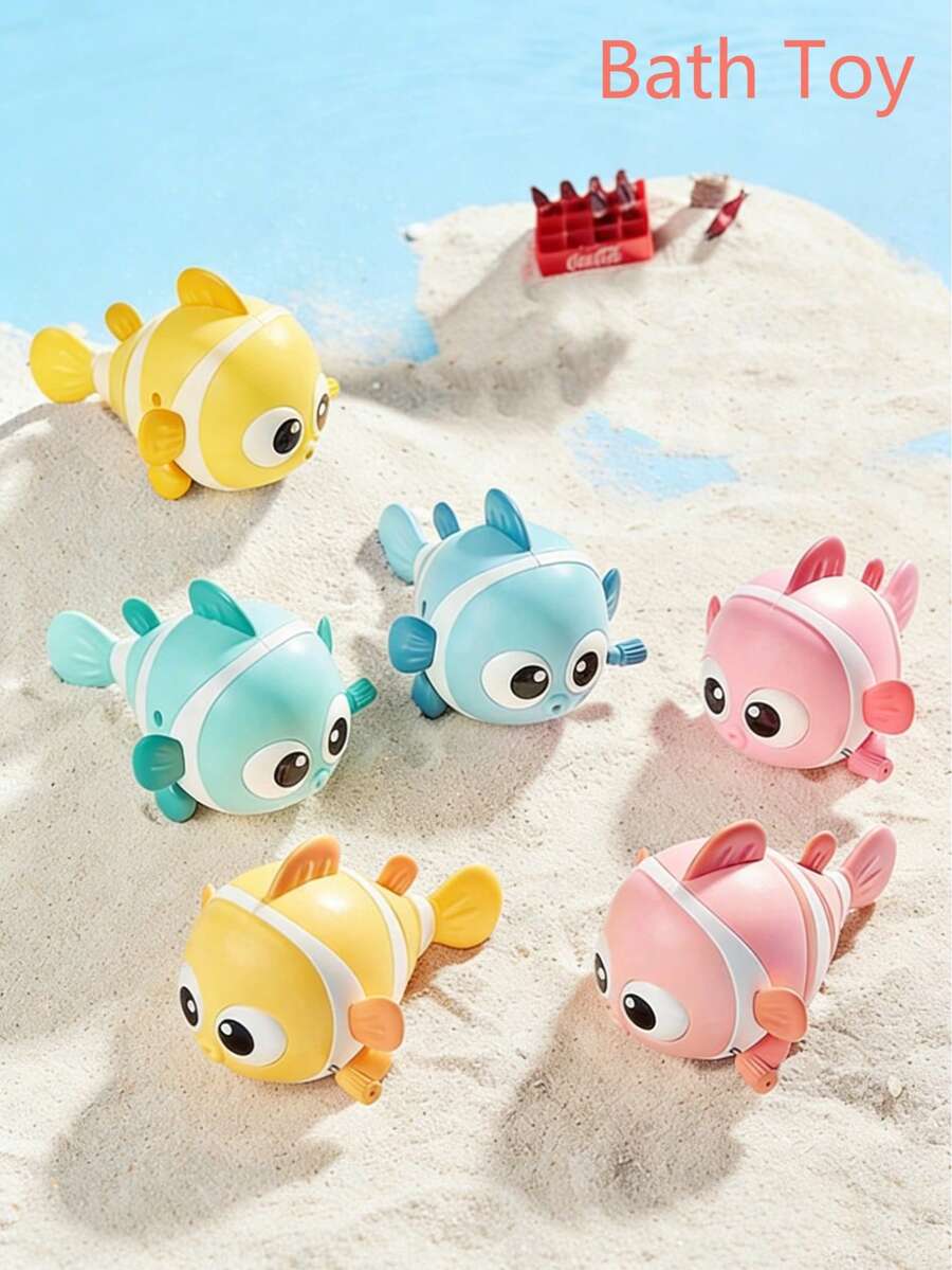 1pc Clownfish Swimming Bath Tub Toy, Floating Rotating Toy, Infant Water Toy, Plush Gift