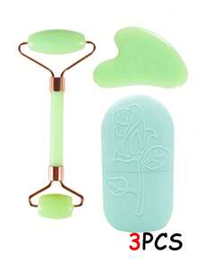 Bộ 3 dụng cụ massage mặt, con lăn massage, con lăn hai đầu, đơn giản và dễ sử dụng (1 cái) - Màu xanh Bạc hà - Xem 7