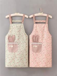 3件装新款时尚帆布长袖围裙，耐用防污，适用于烹饪/厨房/餐饮行业的防护服 - 彩色 - 查看 2