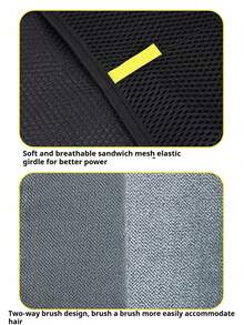 1 Stück Anti-Statik Haustier Fellpflege Handschuhe, effektiver Haartrenner für Hunde & Katzen, schwarz mit gelber Dekoration, Hundeaccessoires, Katzenzubehör, Reinigung, Muttertags Geschenk - Schwarz - Übersicht 7