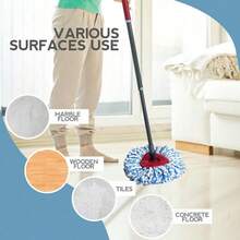 3/5 PCS Replace Heads For O-Ceda RinseClean(2 Tank System ONLY),Spin Mop Replacement Head Easy Cleaning Microfiber Replacement Machine Washable - Blue - View 7