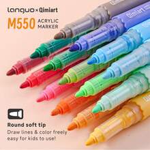 New 12/24/36/48/60 Pcs Set Vibrant Acrylic Marker Pens, Professional Free-Flowing Ink System With Excellent Color Coverage On Black Paper, Soft Brush Tip For Smooth Writing And Coloring, Boxed With Fabric Storage Bag For Easy Carrying And Organization - Marker Pen (set) - View 3