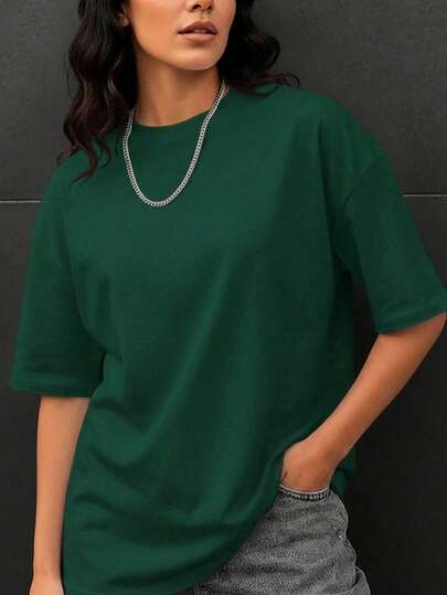 Camiseta de mujer de manga corta holgada y de moda | Diseño exquisito | Esencial de verano | Fácil de combinar | Muestra tu estilo