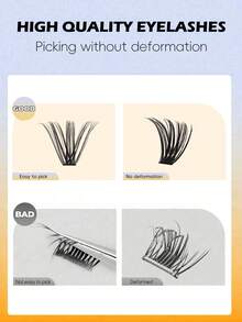 272pcs C-Curl Natural Thick Black False Eyelashes, Suitable For Beginners, Artificial Cartoon Classic Eyelash Strips, Long-Lasting And Durable For Daily Wear, Parties, Weddings, Christmas, Music Festivals, Etc. - C - 查看 5