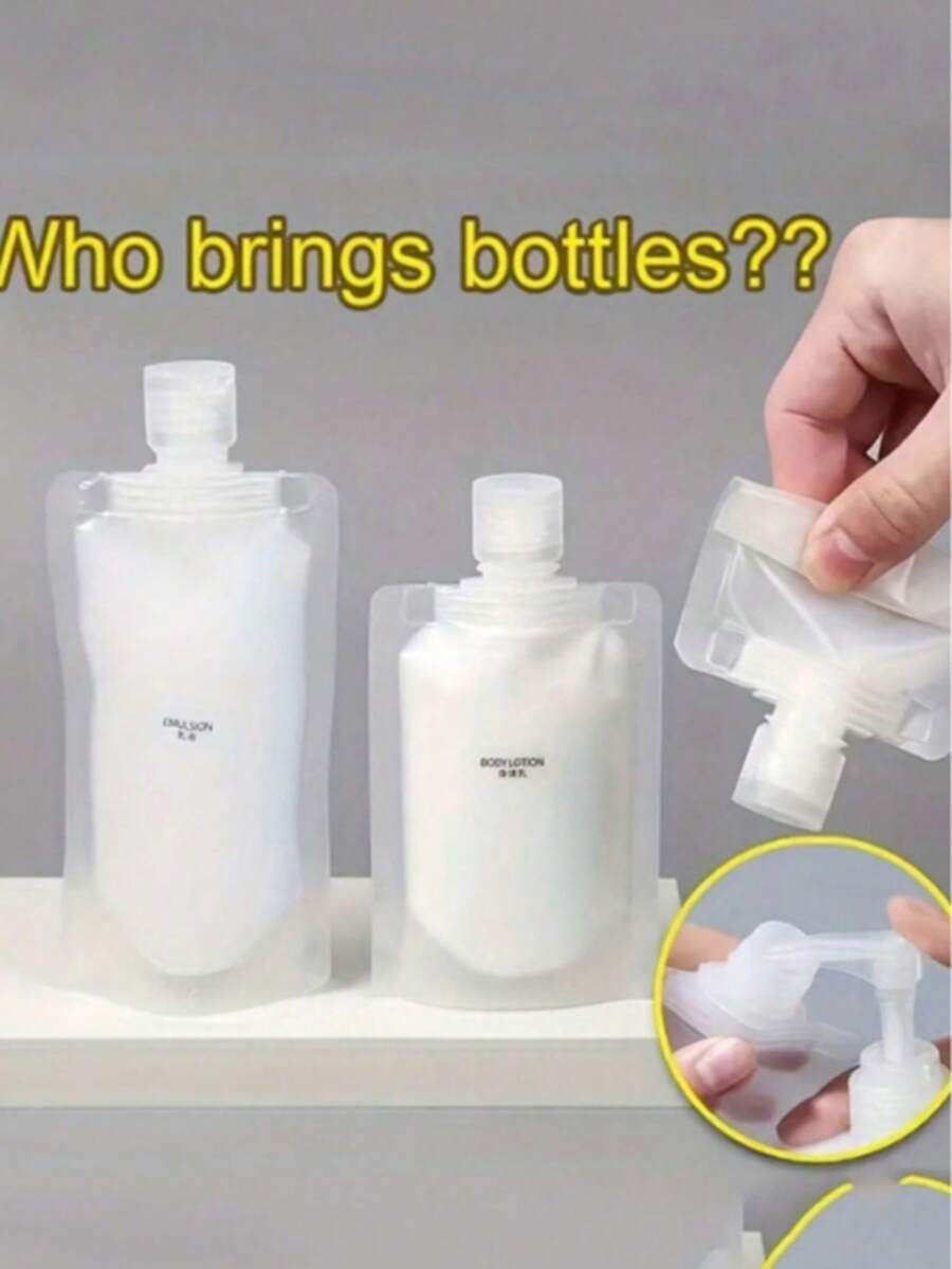 Portable Lotion Cosmetic Packaging Bag, Shampoo Squeeze Pouch, Reusable Squeeze Stand-Up Pouch, Refillable Squeeze Bag, Travel Bottle - Multicolor - View 1