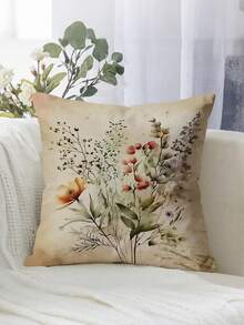 4 Peças Capas de Almofada com Estampa Aquarela Vintage, Adequadas para Diversos Tipos de Almofadas em Quartos, Decoração de Dormitório, Decoração de Feriados, Decoração de Festas (Sem Enchimento de Almofada) (Sem Bordado) (Múltiplos Tamanhos) (Impressão Unilateral) - Multicolorido - Visão 7