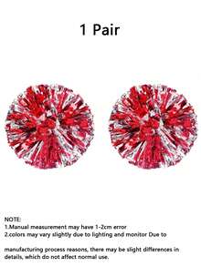 粉色和银色啦啦队彩球，轻质塑料手柄，蓬松流苏，适合女孩和成人，可用于啦啦队舞蹈表演、学校运动会、派对、足球、篮球比赛、节日装饰，为你喜爱的球队加油助威 - 彩色 - 查看 18