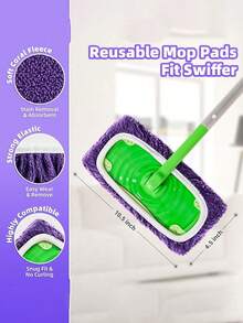 Highly Absorbent Reusable Mop Pad - Polyester Wet/Dry Dual-Use Floor Cleaning Cloth, Easy To Replace Mop Pad Suitable For Home Floor Care, Universal Connector Pad, Reusable Dusting And Deep Cleaning Mop Pad - A - View 6