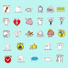 56张阿拉伯语讽刺贴纸 - 防水乙烯基材质，适用于笔记本电脑、笔记本、杯子、行李箱等 - 讽刺DIY剪贴簿礼物 - A - 查看 6