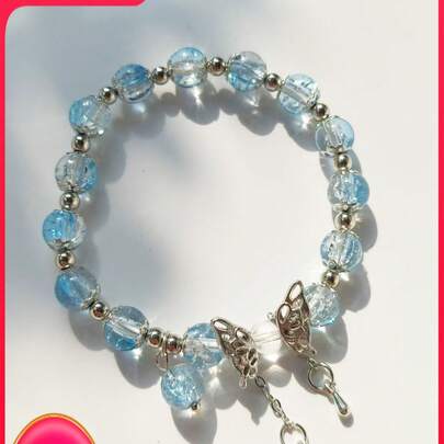 1件优雅紫色蝴蝶手链，独特高端设计精致吊坠手链套装，情人节配饰