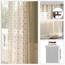 1pc Or 2pcs COSENNATUR Beige Romantic Minimalist Polka Dot Pom Pom Sheer Curtain, Kitchen Window Curtain, Rod Pocket Top, Easy To Hang, Lightweight & Soft, Polyester Fabric, Suitable For All Seasons, Washable, Ideal For Bedroom, Living Room, Office, Balcony Filtering Light Decoration - Beige - View 28