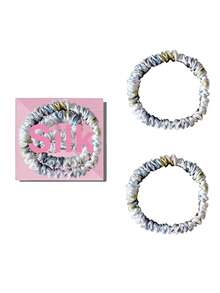 2个/盒，100%纯桑蚕丝印花发圈。优雅亲肤，质感高级，粉色礼盒包装。 - 彩色 - 查看 28