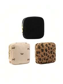 Multi-Color Sanitary Pad Storage Bag, Pink Sanitary Napkin Storage Bag, Portable Storage Bag, Large Capacity Minimalist Style, For Storing Sanitary Pads, Liners And Tampons, Essential For Girls, Great For Going Out, Striped Cosmetic Bag, Travel & Study Supplies, Travel Essential Cosmetic Bag, Holiday Essential Cosmetic Bag - Multicolor - View 32