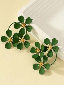 1 Đôi bông tai hình hoa cúc cánh hoa hình trái tim, kiểu dáng thanh lịch, phù hợp cho các bữa tiệc, tiệc chiêu đãi và đeo hàng ngày. - hoa - Xem 9