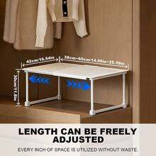 Metal Expandable Layered Shelf, Suitable For Wardrobe And Wardrobe Organization - Adjustable Wall Mounted Storage Rack With Telescopic Design - Multifunctional Shelf For Kitchen, Bedroom, And Bathroom Organization, Local Warehouse - 查看 6