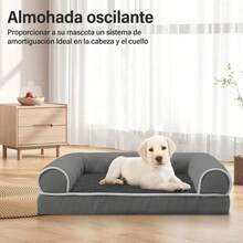 Cama Esponja Ortopedica Sofa Mascotas Perros Lavable Grande Gris Oscuro - Gris Oscuro - Ver 6
