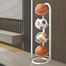 1 Stück 2/5 stöckiges Innen- und Außen Sportball Ausstellungsregal, für Fußball, Volleyball und Basketball, Aufbewahrungsorganizer Regal für Wohnzimmer, Garage, Schlafzimmer, Basketballhalter - Verschiedenfarbig - Übersicht 15
