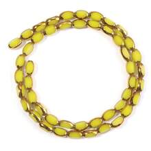 40-45 hạt/dải, hạt thủy tinh trong suốt hình oval 4x7mm, bề mặt cắt mài, viền vàng, thích hợp làm vòng tay, bông tai và trang sức thủ công. - hạt thủy tinh - Xem 11