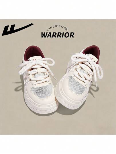 WARRIOR 1 Pair 2026 Spring New Casual Thick-Soled Sneakers For Women, Slimming, Fashionable, Versatile, Lightweight, Anti-Slip, Breathable Mesh, Suitable For Indoor & Outdoor Sports