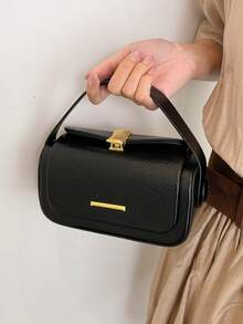 Women's Fashion Trapezoid Handbag, Elegant Minimalist Design, Versatile Shoulder/Top Handle, Large Capacity - Black - View 3