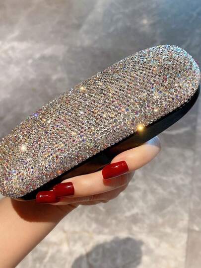 1pc Luxury Sparkling Rhinestone Fashion Glasses/Eyeglasses/Cosmetic Brush/Lipstick Storage Box, Portable Travel Protective Case, Holiday Gift