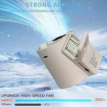 Ventilador de Clipe para Carro com Visor LED, Ventilador para Banco Traseiro, Ventiladores de Resfriamento Poderosos Recarregáveis por USB, Rotação de 360°, 100 Velocidades Ajustáveis, Ventiladores de Clipe para Carro, Acessórios para Carro - A - Visão 7
