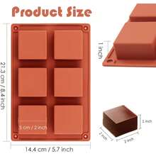 1 khuôn nướng silicon kích thước 2 inch x 2 inch x 1 inch, lý tưởng để làm bánh brownie, muffin, bánh sô cô la bùn, bánh sô cô la dung nham và các loại bánh giảm cân keto. - Nhiều màu - Xem 6