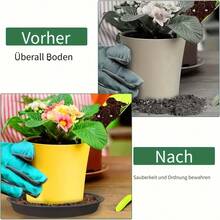8 chiếc đĩa lót chậu cây bằng nhựa tròn màu đen trắng, chịu lực cao, đường kính 6,30 inch, dùng để lót chậu cây và tưới cây, đế chậu cây, giá đỡ chậu cây, giá để chậu cây, phông nền cây, đế cây, vỏ chậu cây, đế cây lớn. - A - Xem 8