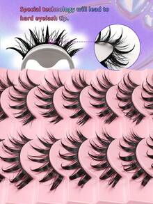 10对浓密3D立体小恶魔假睫毛，卡通风格，适合亚洲和欧洲眼睛，打造自然浓密妆效 - 查看 5