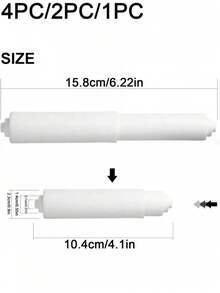4个/2个/1个 15.8厘米/6.22英寸 白色卫生纸架弹簧卷筒，适用于大多数卫生纸卷 - 白色 - 查看 2