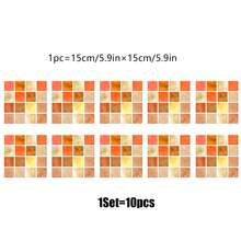 OUTANA 10pcs/Pack Vinyl PVC Mosaic Tile Wallpaper, Self-Adhesive No Glue Removable, Available In 10/15/20/30cm, Suitable For Kitchen, Balcony, Study, Accent Wall, Bedroom, Living Room And Furniture Decor - Multiple Styles - View 16