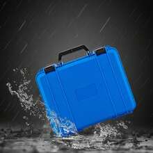 Blue 12 Slots Plastic Watch Travel Case Organizer Shockproof And Waterproof Hard Shell Protection Jewelry Storage Box, Sponge Lining,13.2*9.8*2.5in - Azul - Ver 9
