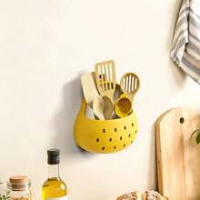 Refrigerator Storage Box, Kitchen Storage Box, Interesting Cartoon Design, Autumn Pear Storage Basket, Multifunctional Refrigerator Side Cabinet Storage Box, Adhesive/Magnetic Style, Suitable For Kitchen Countertop, Bathroom And Office Desk. Can Store Condiments, Seasonings, Tableware, Cosmetics, Pens, Clips, Etc. - Basket Style - View 4