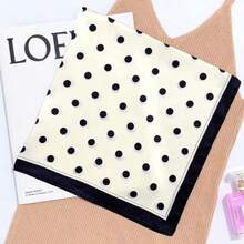 Polka Dot Print Satin Head Scarf For Women Like Silk Scarf For Hair Wrapping Bandanas Square Shawl Wraps - Multicolor - View 6