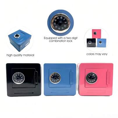 Mini Combination Lock Safe Box, Metal Money Storage Box With Dial Lock, Small Home Security Cash & Coin Organizer