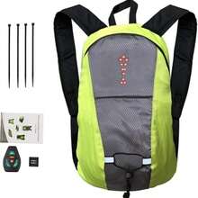 15L Backpack With 30 LED Reflective Lights, Suitable For Bicycle And Skateboard, With Remote Control, USB Rechargeable, In-Stock In France - Green - View 6