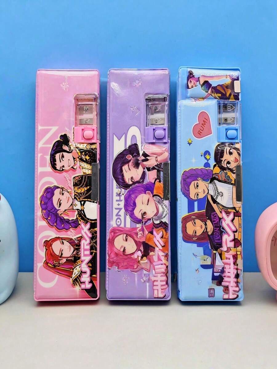 Hasbro 一套3个随机女巫主题创意文具盒，卡通可爱学生高端文具铅笔盒，办公学习用品/文具收纳/返校必备 - A - 查看 1