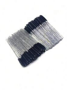 50支/套一次性水晶睫毛刷，魔杖形睫毛嫁接刷，适用于沙龙和家庭使用，睫毛刷、睫毛夹、睫毛梳，水晶眼部化妆工具 - 黑色 - 查看 4