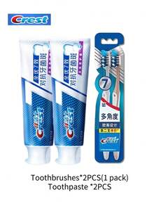 CREST Pasta de dientes Colgate Total 7-en-1 Anti-Placa 40g y set de cepillo de dientes - Menta - Ver 8