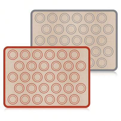 1/2/4pcs Macaron Silicone Baking Mat - Non-Stick Silicone Baking Mat, Suitable For Macarons, Reusable, Ideal Set For Baking Macarons, Pastries, Cakes And Breads, 42cm (16.53in) * 29.5cm (11.61in), Suitable For Wedding Party, Wedding Favors, Wedding Anniversary, Mother's Day Gift, Cooking Party, Kitchen Party, Family Gathering