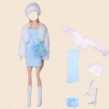 1 Set Fashion Outfit Suitable For 30cm Doll BJD, Fashionable Street Style Jacket & Leather Skirt Set, Sexy Girl Style Changeable Accessories, Birthday/Christmas/New Year Gift (Clothes Only, No Doll, No Shoes) - Multicolor - View 5