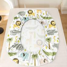 1件可爱动物图案床笠（仅床笠，不含枕套），适用于双人床/标准双人床/加大双人床/特大双人床。可作为床垫保护套，适用于卧室、客房、宿舍、酒店，四季皆宜。送给父母、朋友、伴侣的礼物 - 彩色 - 查看 7