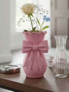 1pc Nordic Style 3D Printed Vase Set, Waterproof Dry Flower Planter Home Decor - Multicolor - View 2